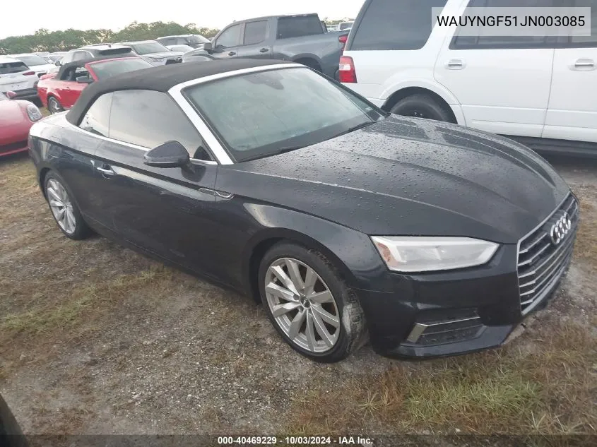 2018 Audi A5 2.0T Premium VIN: WAUYNGF51JN003085 Lot: 40469229