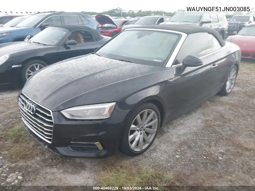 WAUYNGF51JN003085 2018 Audi A5 2.0T Premium