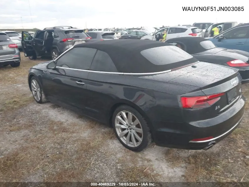 WAUYNGF51JN003085 2018 Audi A5 2.0T Premium