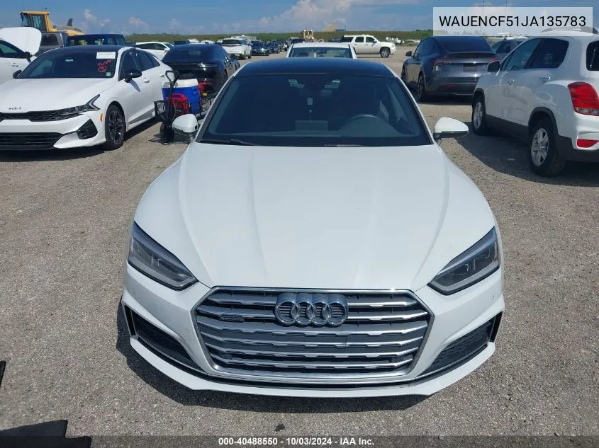 WAUENCF51JA135783 2018 Audi A5 2.0T Premium