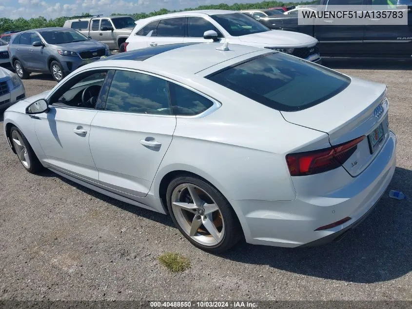 WAUENCF51JA135783 2018 Audi A5 2.0T Premium