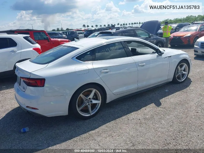 WAUENCF51JA135783 2018 Audi A5 2.0T Premium