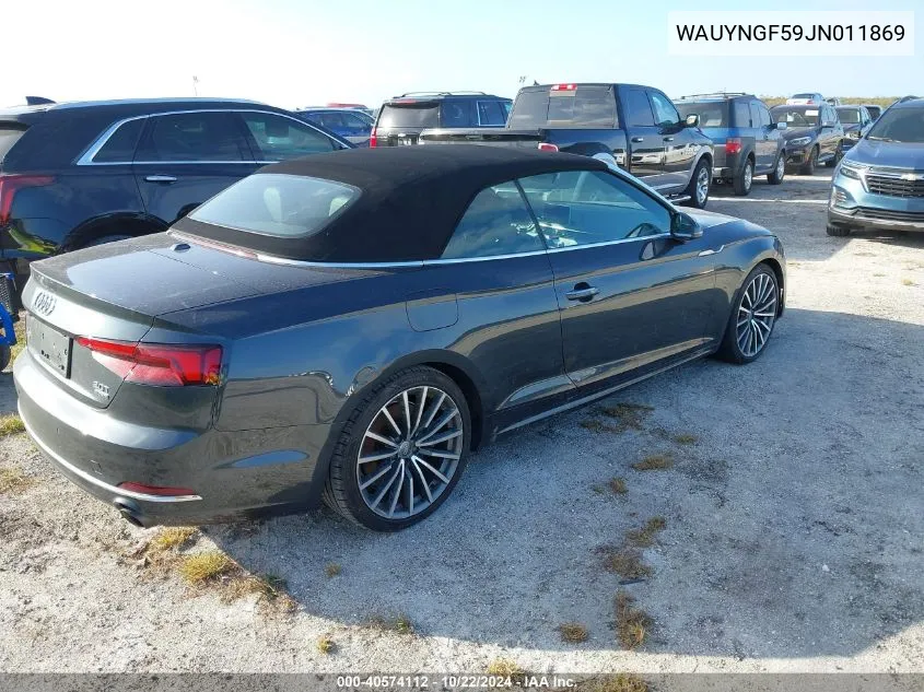 2018 Audi A5 2.0T Premium VIN: WAUYNGF59JN011869 Lot: 40574112