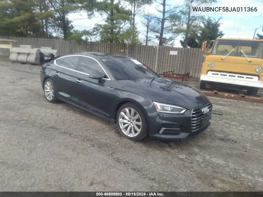 2018 Audi A5 2.0T Premium VIN: WAUBNCF58JA011366 Lot: 40589503