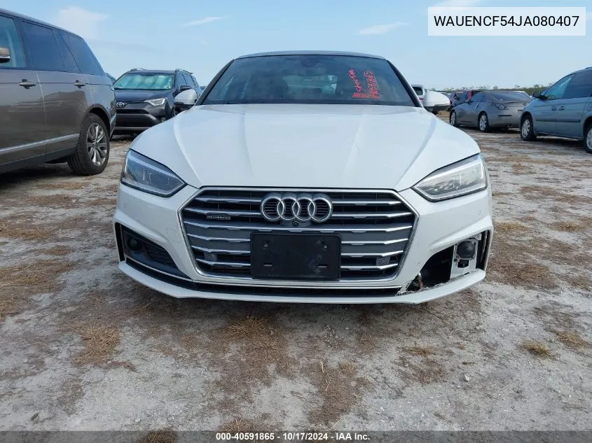 2018 Audi A5 2.0T Premium VIN: WAUENCF54JA080407 Lot: 40591865