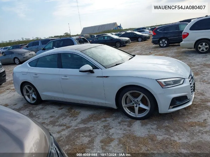 2018 Audi A5 2.0T Premium VIN: WAUENCF54JA080407 Lot: 40591865