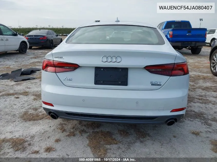 2018 Audi A5 2.0T Premium VIN: WAUENCF54JA080407 Lot: 40591865