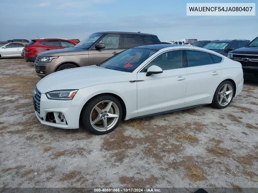 2018 Audi A5 2.0T Premium VIN: WAUENCF54JA080407 Lot: 40591865