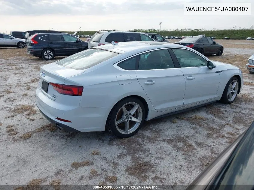 2018 Audi A5 2.0T Premium VIN: WAUENCF54JA080407 Lot: 40591865