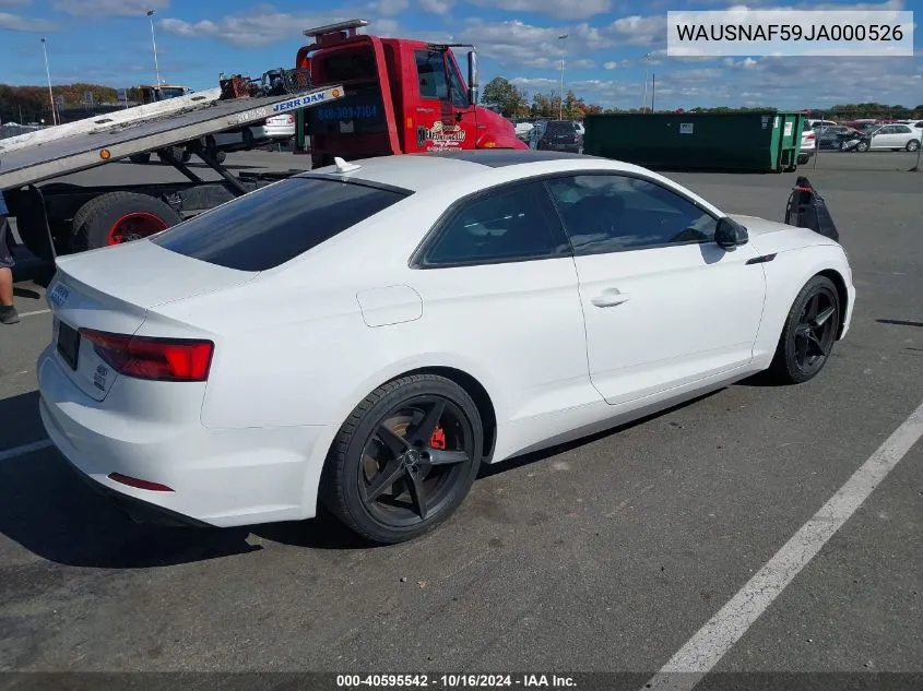 2018 Audi A5 2.0T Premium VIN: WAUSNAF59JA000526 Lot: 40595542