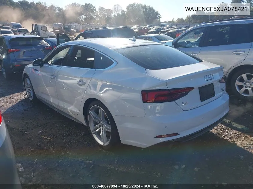 2018 Audi A5 2.0T Premium VIN: WAUENCF5XJA078421 Lot: 40677994