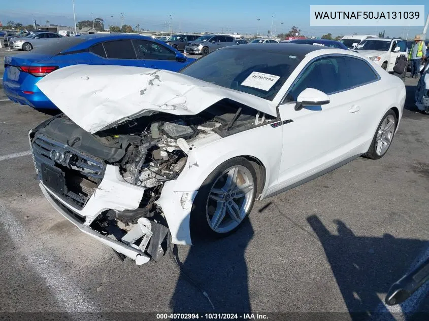 2018 Audi A5 2.0T Premium VIN: WAUTNAF50JA131039 Lot: 40702994