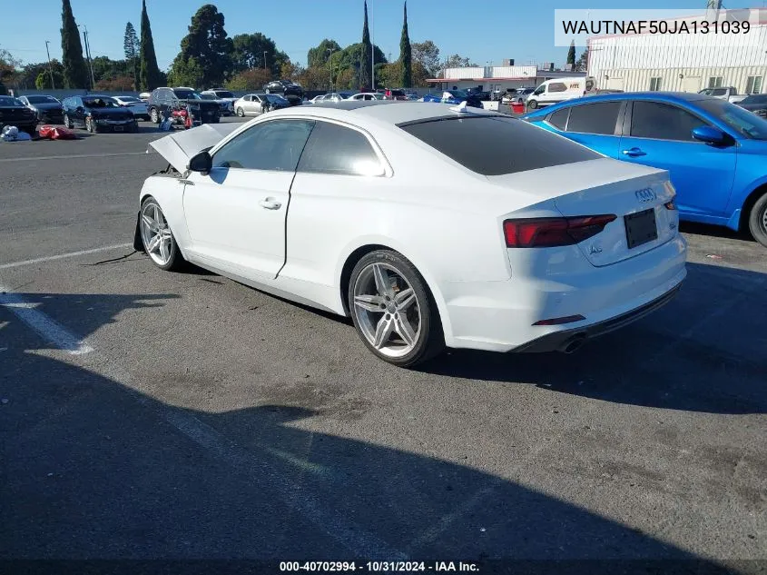 2018 Audi A5 2.0T Premium VIN: WAUTNAF50JA131039 Lot: 40702994