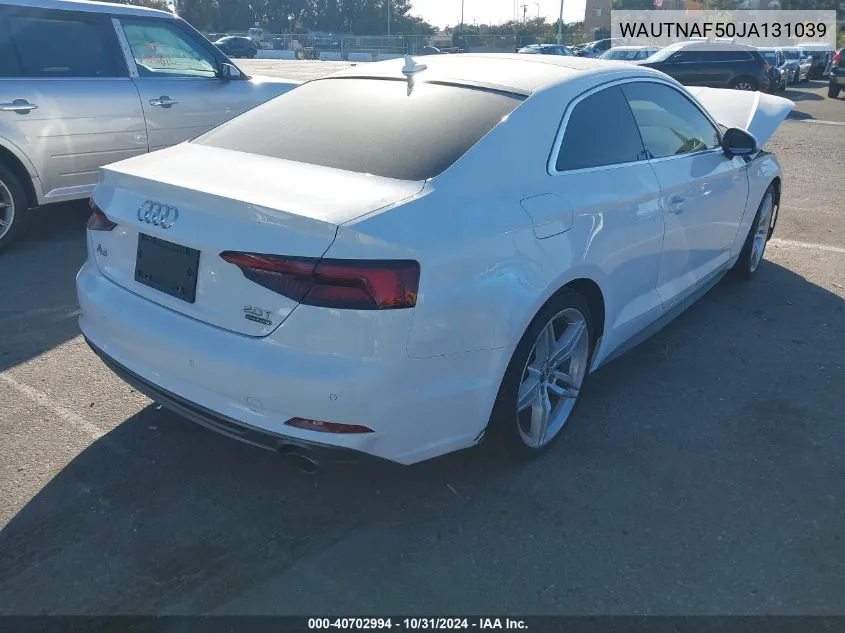 2018 Audi A5 2.0T Premium VIN: WAUTNAF50JA131039 Lot: 40702994