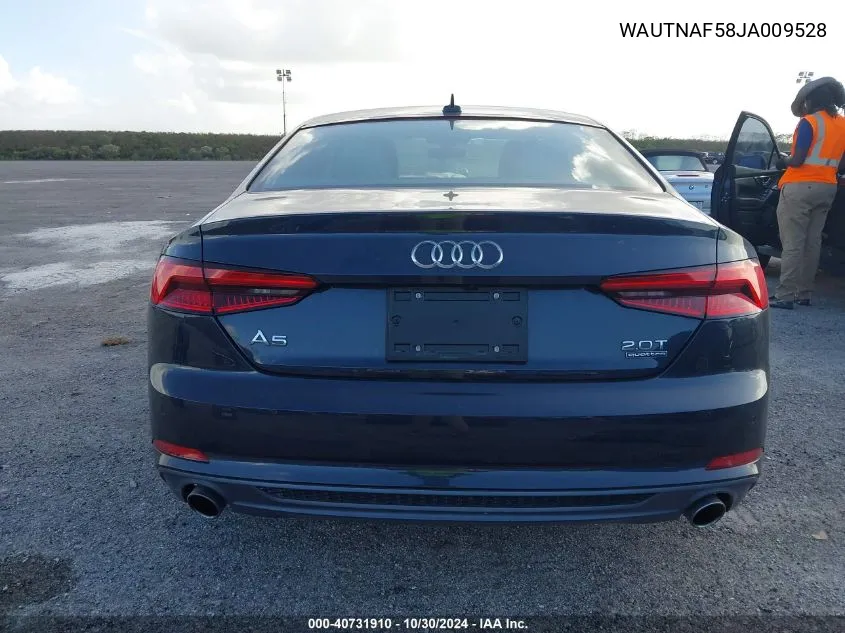 2018 Audi A5 2.0T Premium VIN: WAUTNAF58JA009528 Lot: 40731910