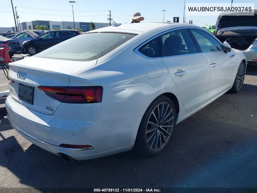 2018 Audi A5 2.0T Premium VIN: WAUBNCF58JA093745 Lot: 40759132