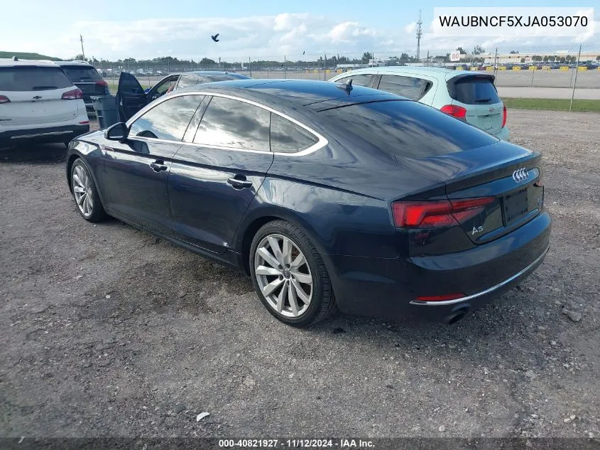 2018 Audi A5 2.0T Premium VIN: WAUBNCF5XJA053070 Lot: 40821927