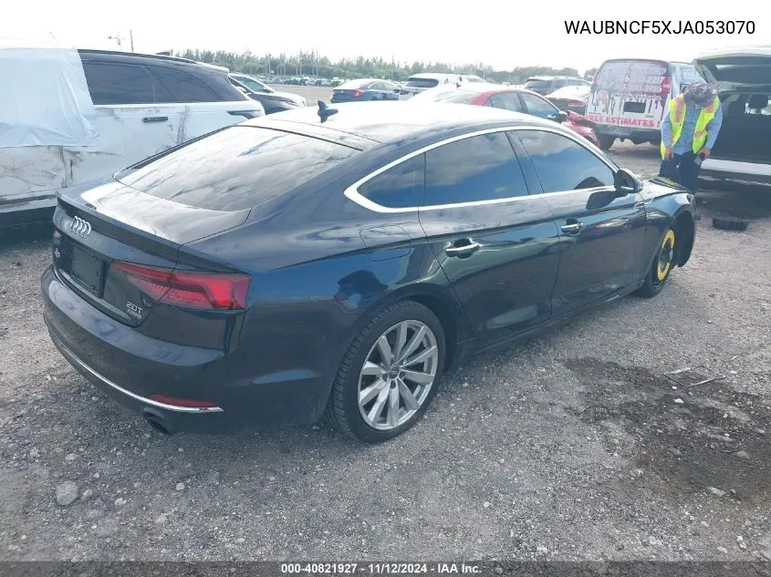 2018 Audi A5 2.0T Premium VIN: WAUBNCF5XJA053070 Lot: 40821927