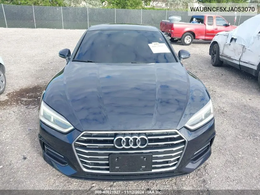 2018 Audi A5 2.0T Premium VIN: WAUBNCF5XJA053070 Lot: 40821927