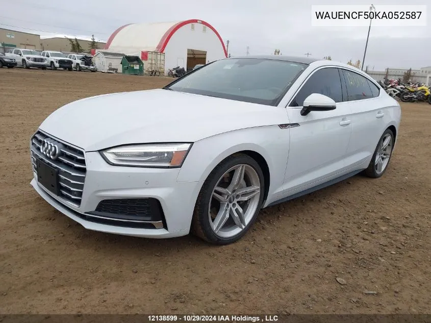 2019 Audi A5 Sportback VIN: WAUENCF50KA052587 Lot: 12138599