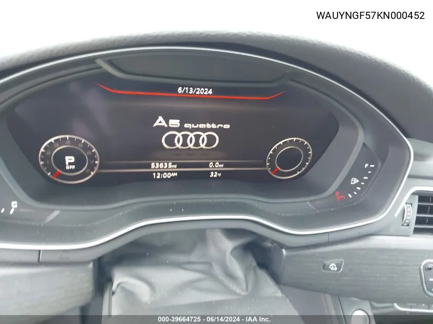 WAUYNGF57KN000452 2019 Audi A5 45 Premium