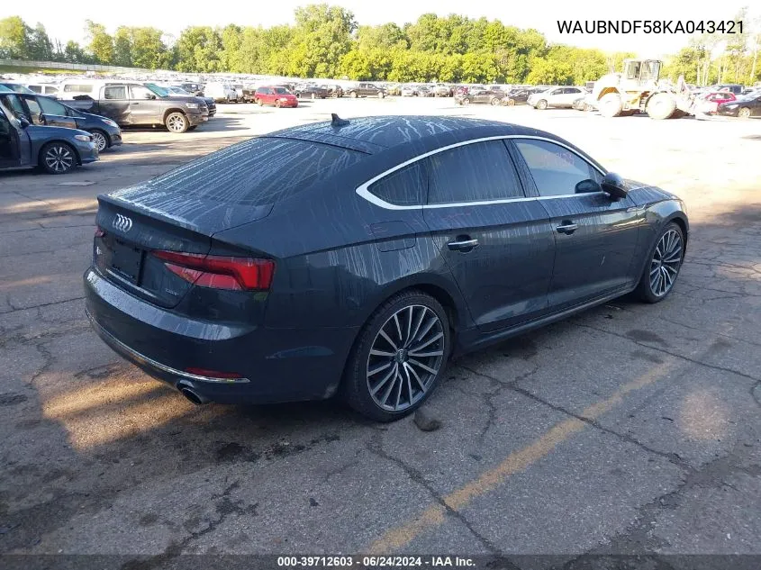 WAUBNDF58KA043421 2019 Audi A5 45 Premium