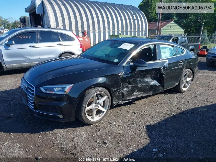 2019 Audi A5 45 Premium VIN: WAUDNCF50KA096794 Lot: 39845179