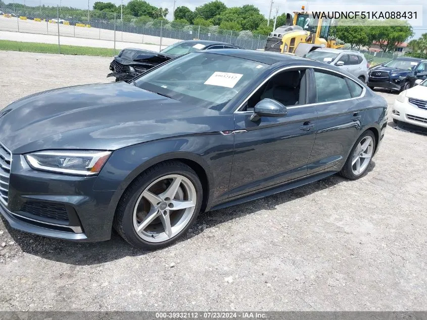 2019 Audi A5 45 Premium VIN: WAUDNCF51KA088431 Lot: 39932112