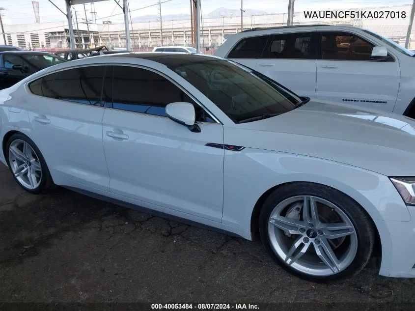 WAUENCF51KA027018 2019 Audi A5 45 Premium