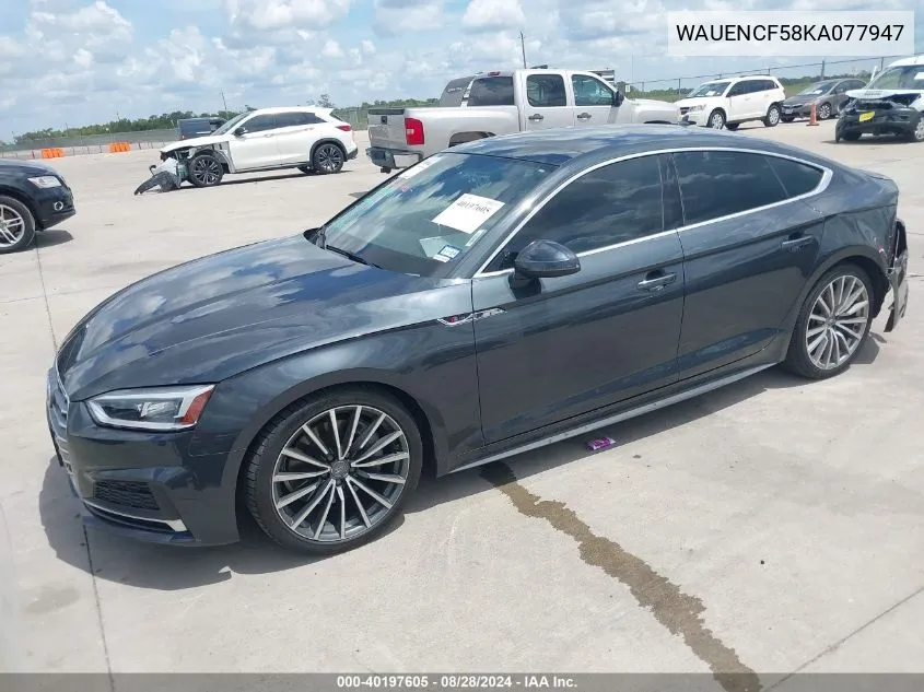 2019 Audi A5 45 Premium VIN: WAUENCF58KA077947 Lot: 40197605