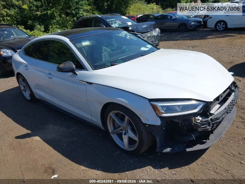 2019 Audi A5 45 Premium VIN: WAUENCF53KA097006 Lot: 40242881