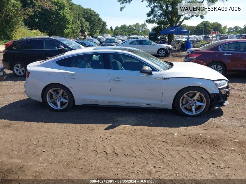 2019 Audi A5 45 Premium VIN: WAUENCF53KA097006 Lot: 40242881