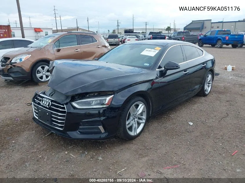 2019 Audi A5 45 Premium VIN: WAUANCF59KA051176 Lot: 40285755