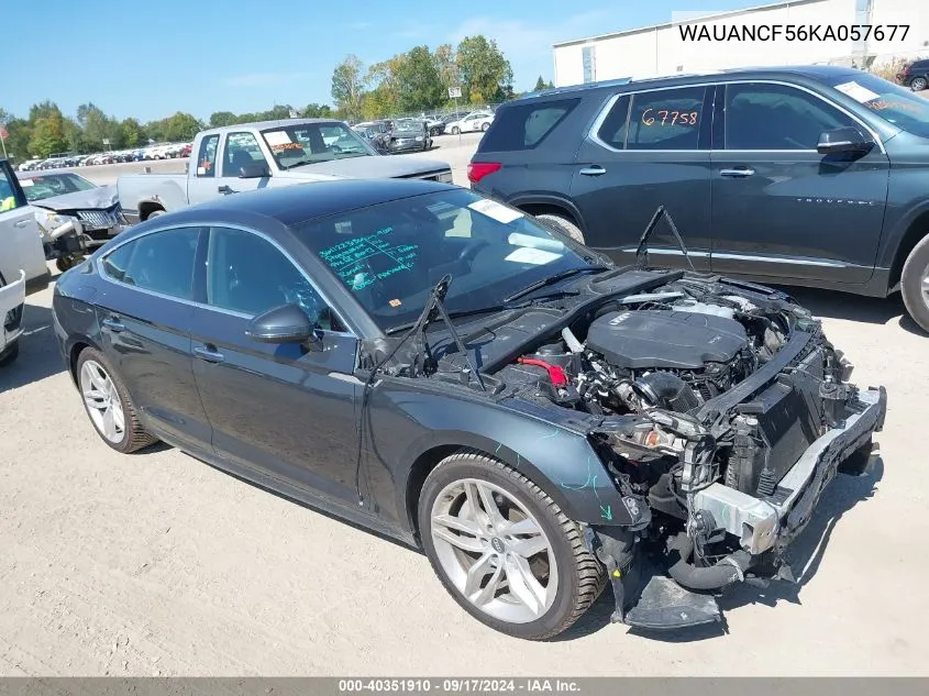 2019 Audi A5 45 Premium VIN: WAUANCF56KA057677 Lot: 40351910