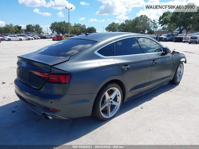 2019 Audi A5 45 Premium VIN: WAUENCF58KA013990 Lot: 40426321