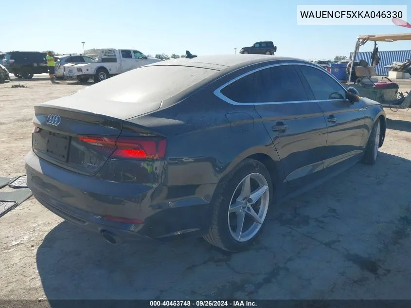 2019 Audi A5 45 Premium VIN: WAUENCF5XKA046330 Lot: 40453748