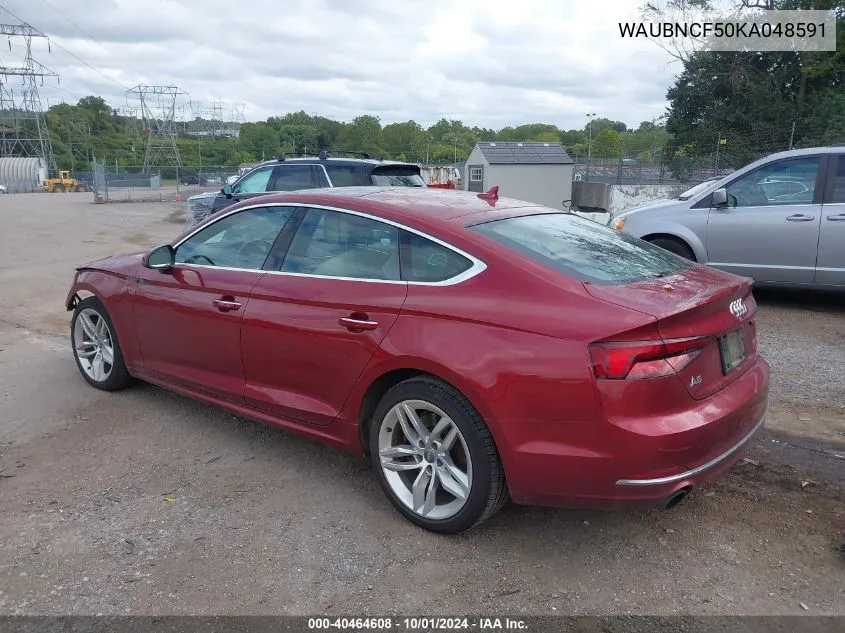 2019 Audi A5 45 Premium VIN: WAUBNCF50KA048591 Lot: 40464608