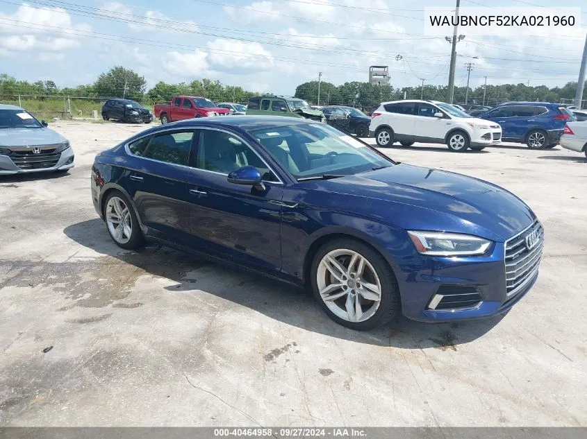 2019 Audi A5 45 Premium VIN: WAUBNCF52KA021960 Lot: 40464958