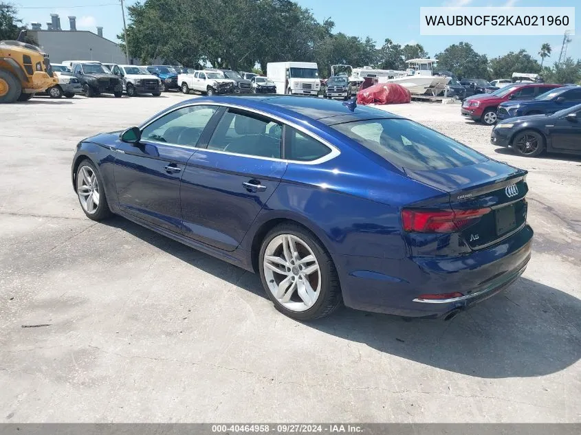 WAUBNCF52KA021960 2019 Audi A5 45 Premium