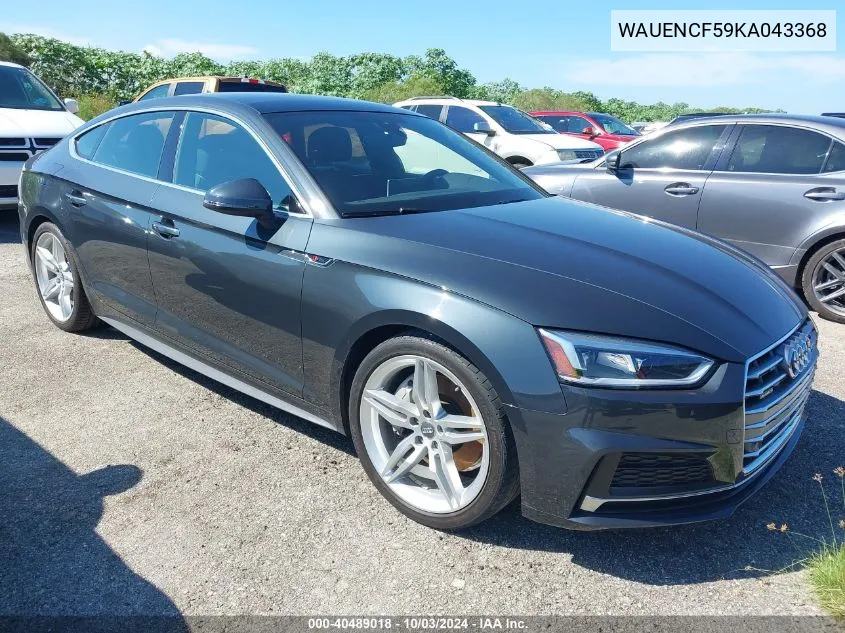 2019 Audi A5 45 Premium VIN: WAUENCF59KA043368 Lot: 40489018