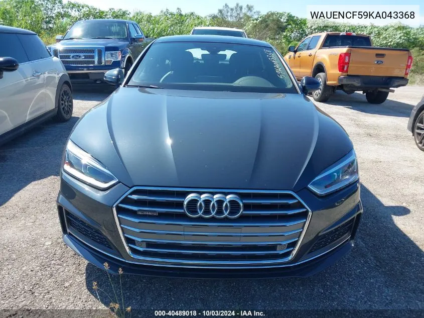 2019 Audi A5 45 Premium VIN: WAUENCF59KA043368 Lot: 40489018