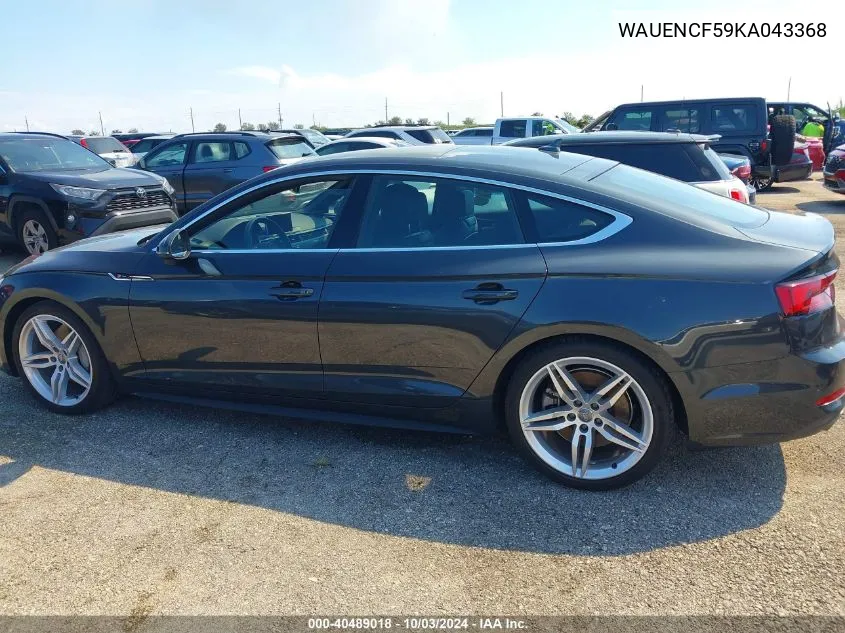 2019 Audi A5 45 Premium VIN: WAUENCF59KA043368 Lot: 40489018