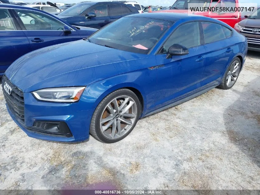 2019 Audi A5 Prestige S-Line VIN: WAUFNDF58KA007147 Lot: 40516736