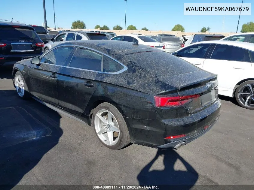 2019 Audi A5 45 Premium VIN: WAUDNCF59KA067679 Lot: 40889111