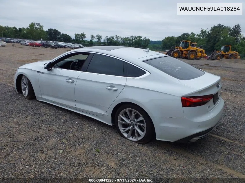 2020 Audi A5 Sportback Premium Plus 45 Tfsi Quattro S Tronic VIN: WAUCNCF59LA018284 Lot: 39841226