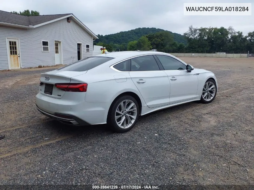 2020 Audi A5 Sportback Premium Plus 45 Tfsi Quattro S Tronic VIN: WAUCNCF59LA018284 Lot: 39841226