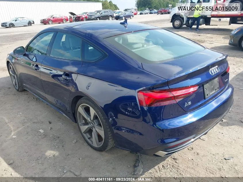 2020 Audi A5 Sportback Premium Plus 45 Tfsi Quattro S Tronic VIN: WAUCNCF55LA015009 Lot: 40411161