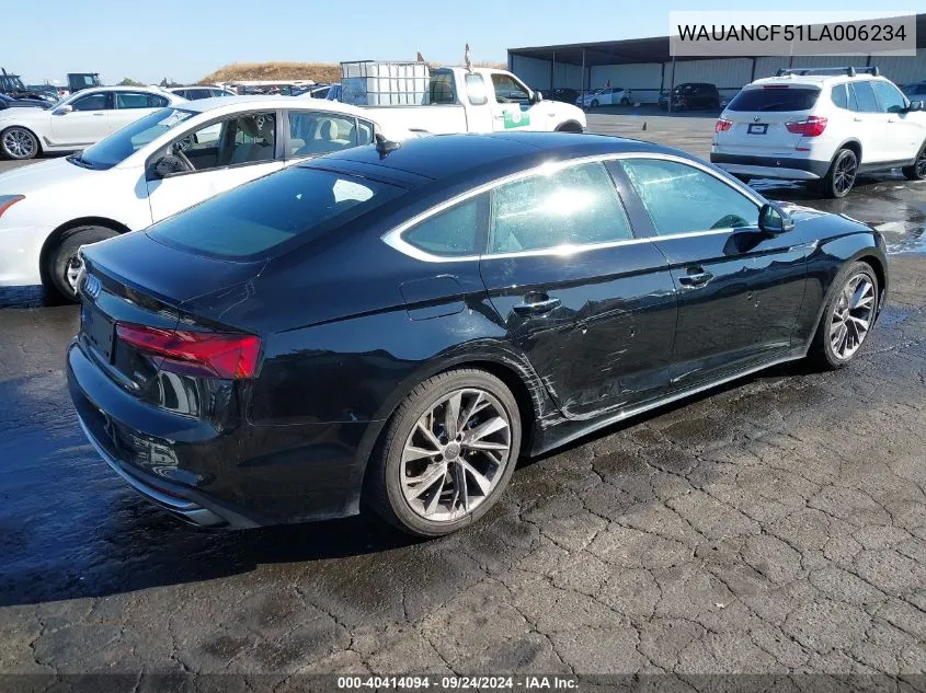 WAUANCF51LA006234 2020 Audi A5 Premium