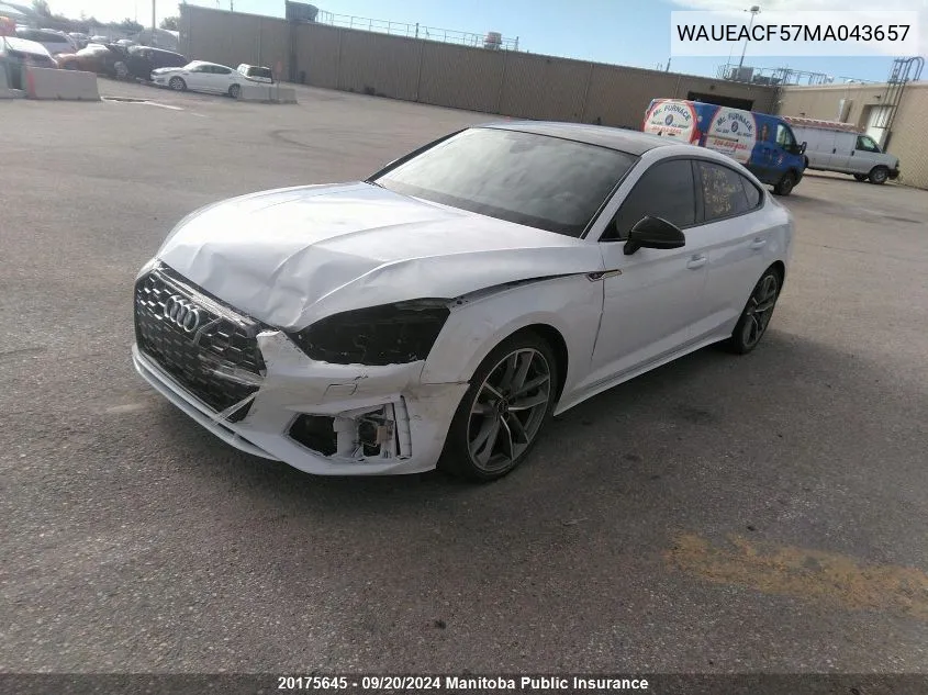 WAUEACF57MA043657 2021 Audi A5 Technik 2.0 Tfsi Quattro