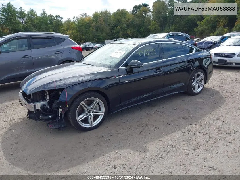 2021 Audi A5 Sportback Premium Plus 45 Tfsi Quattro S Tronic VIN: WAUFADF53MA053838 Lot: 40455395